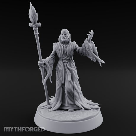 Grand Robed Human Wizard Miniature for Dungeons and Dragons, Pathfinder or other TTRPGs
