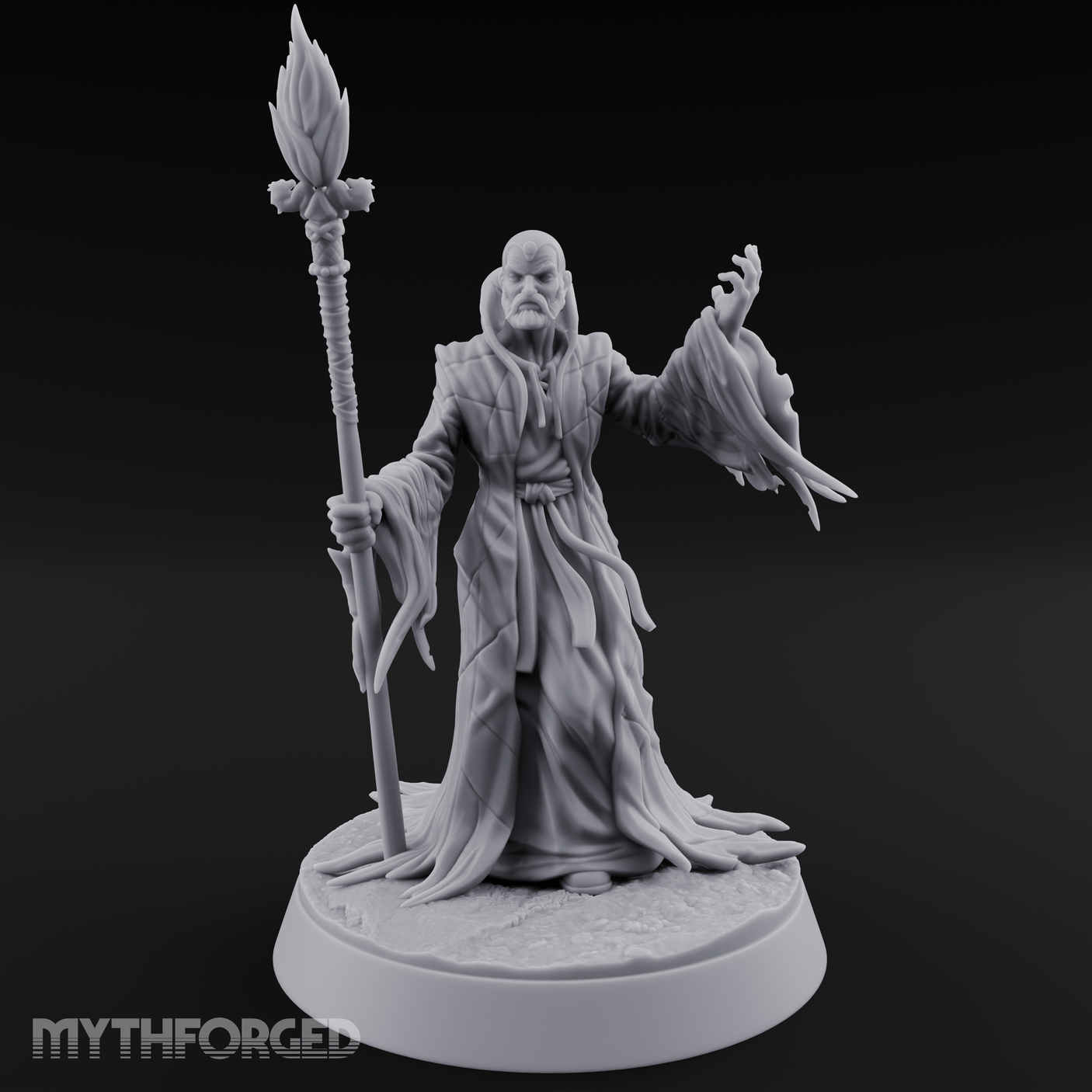 Grand Robed Human Wizard Miniature for Dungeons and Dragons, Pathfinder or other TTRPGs