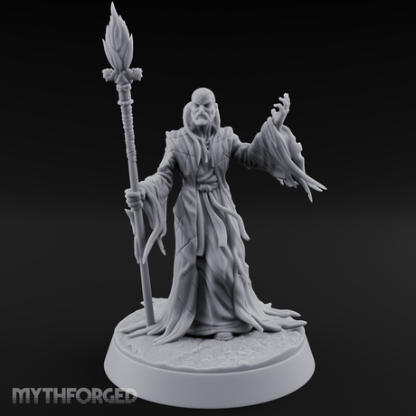 Grand Robed Human Wizard Miniature for Dungeons and Dragons, Pathfinder or other TTRPGs