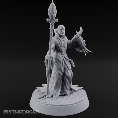 Grand Robed Human Wizard Miniature for Dungeons and Dragons, Pathfinder or other TTRPGs