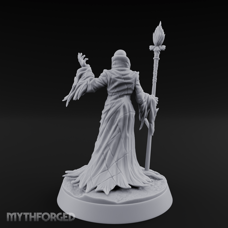 Grand Robed Human Wizard Miniature for Dungeons and Dragons, Pathfinder or other TTRPGs