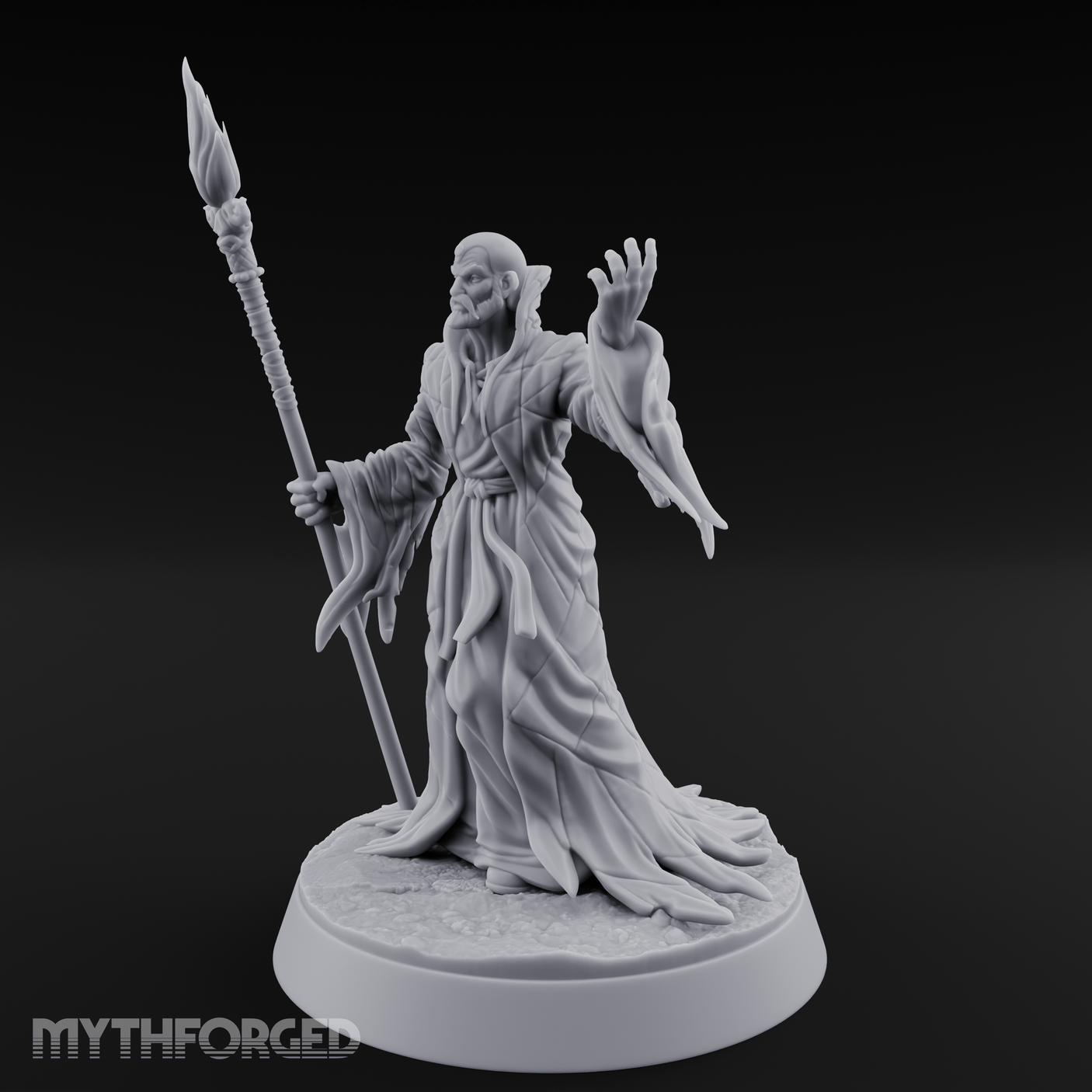 Grand Robed Human Wizard Miniature for Dungeons and Dragons, Pathfinder or other TTRPGs