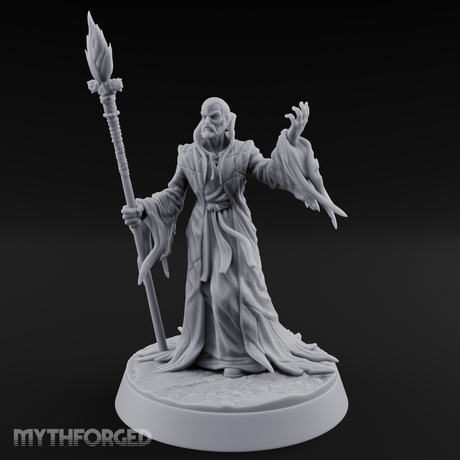Grand Robed Human Wizard Miniature for Dungeons and Dragons, Pathfinder or other TTRPGs
