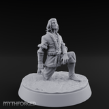 Kneeling In Contemplation Human Noble Miniature for Dungeons and Dragons, Pathfinder or other TTRPGs