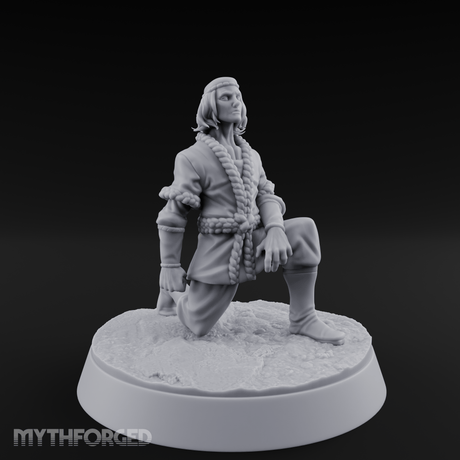 Kneeling In Contemplation Human Noble Miniature for Dungeons and Dragons, Pathfinder or other TTRPGs