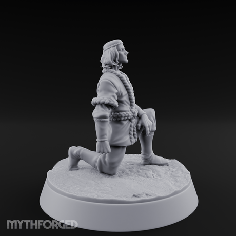 Kneeling In Contemplation Human Noble Miniature for Dungeons and Dragons, Pathfinder or other TTRPGs