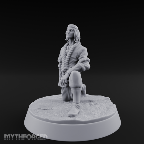 Kneeling In Contemplation Human Noble Miniature for Dungeons and Dragons, Pathfinder or other TTRPGs