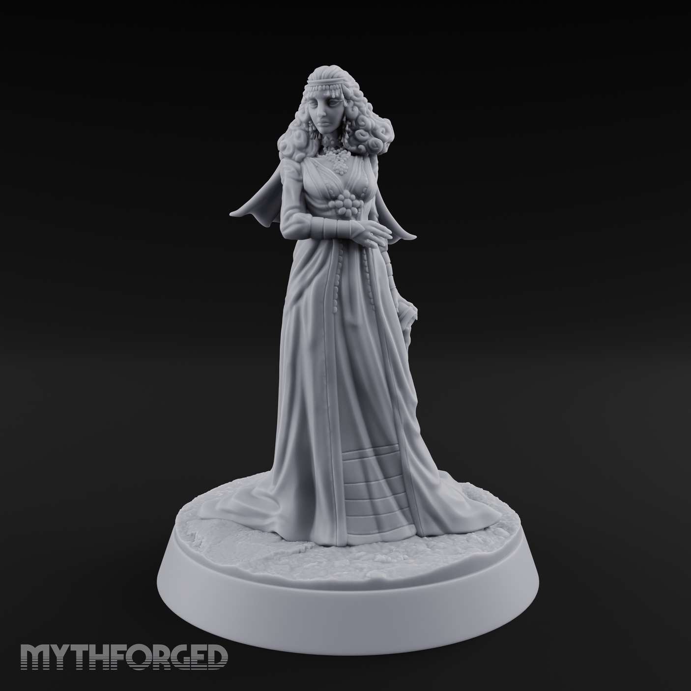 Flowing Regally Human Noble Miniature for Dungeons and Dragons, Pathfinder or other TTRPGs