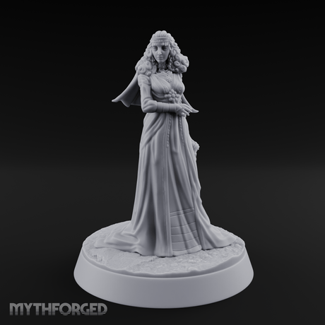 Flowing Regally Human Noble Miniature for Dungeons and Dragons, Pathfinder or other TTRPGs