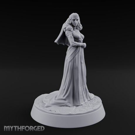 Flowing Regally Human Noble Miniature for Dungeons and Dragons, Pathfinder or other TTRPGs