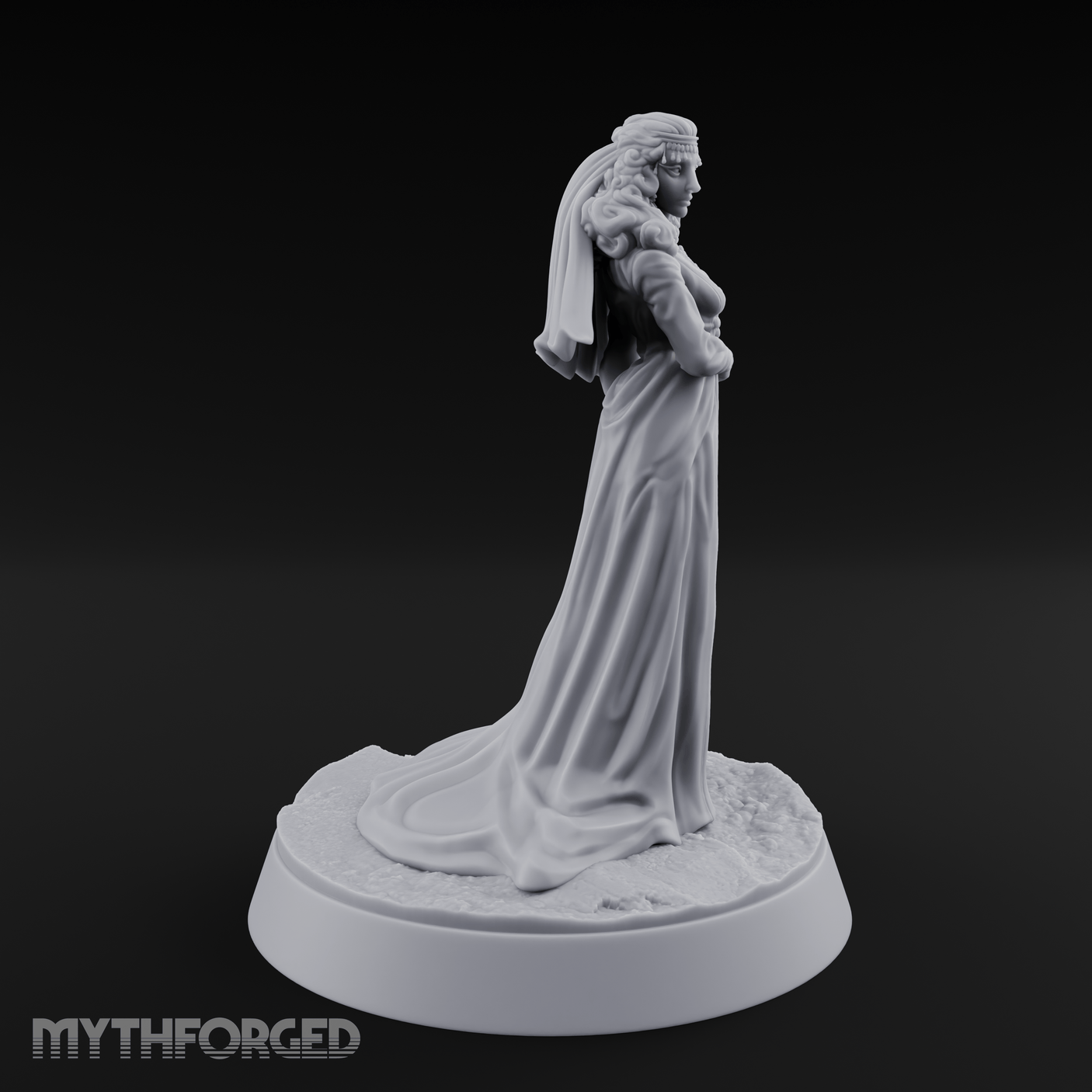 Flowing Regally Human Noble Miniature for Dungeons and Dragons, Pathfinder or other TTRPGs