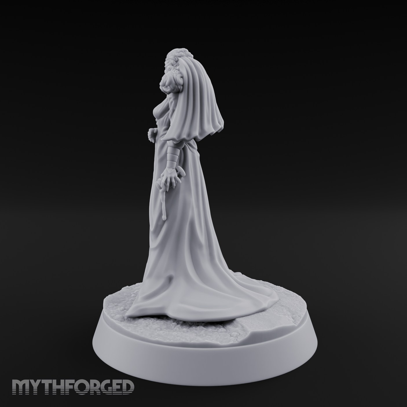 Flowing Regally Human Noble Miniature for Dungeons and Dragons, Pathfinder or other TTRPGs