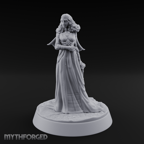 Flowing Regally Human Noble Miniature for Dungeons and Dragons, Pathfinder or other TTRPGs