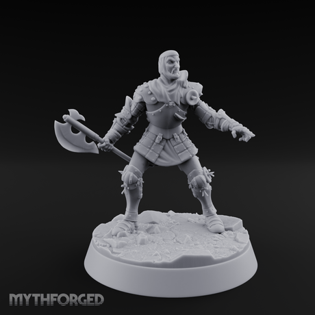 Legs Spread Battle Ready Human Warrior Miniature for Dungeons and Dragons, Pathfinder or other TTRPGs