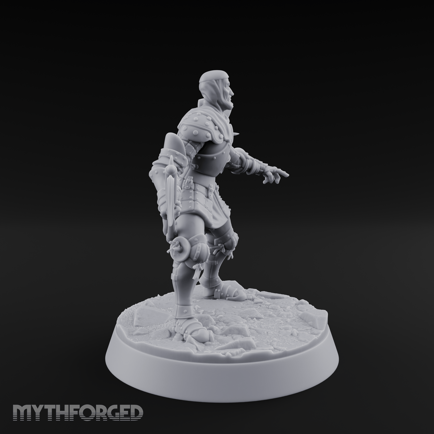 Legs Spread Battle Ready Human Warrior Miniature for Dungeons and Dragons, Pathfinder or other TTRPGs