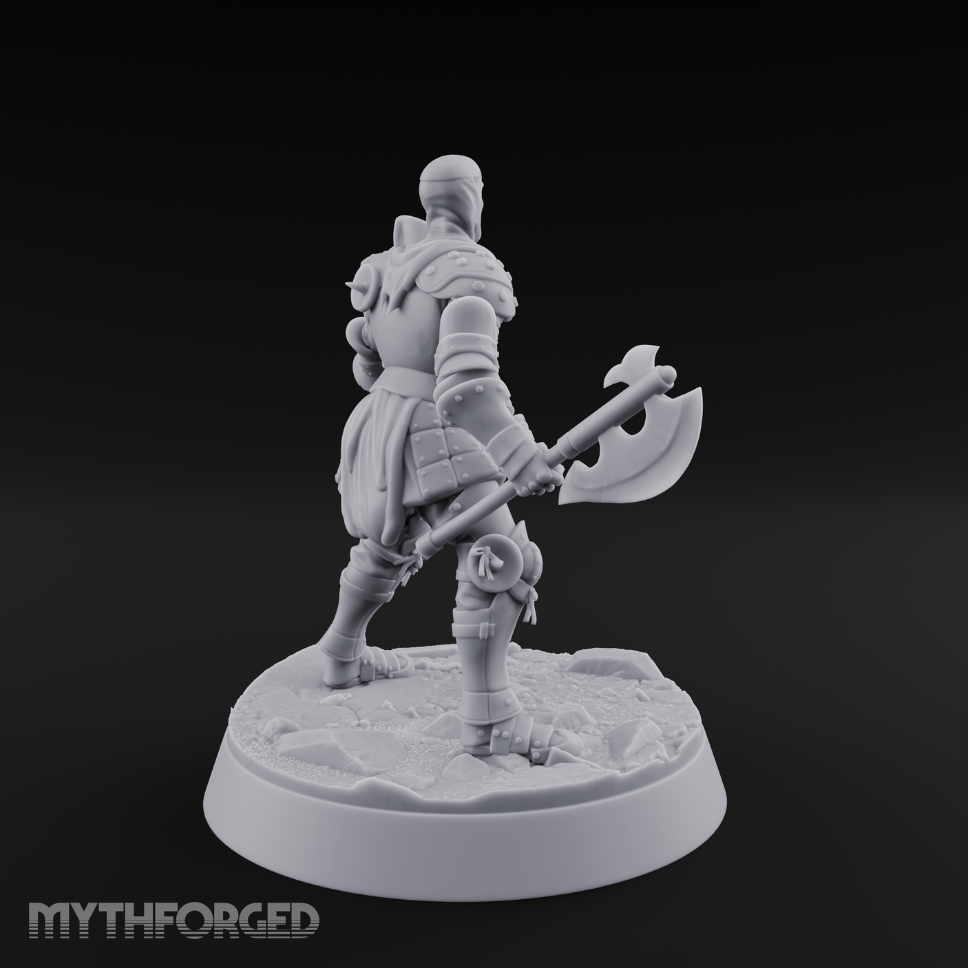 Legs Spread Battle Ready Human Warrior Miniature for Dungeons and Dragons, Pathfinder or other TTRPGs