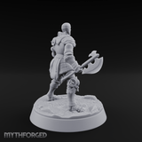 Legs Spread Battle Ready Human Warrior Miniature for Dungeons and Dragons, Pathfinder or other TTRPGs