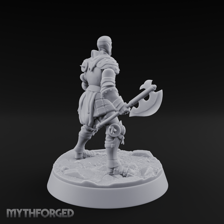 Legs Spread Battle Ready Human Warrior Miniature for Dungeons and Dragons, Pathfinder or other TTRPGs