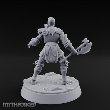 Legs Spread Battle Ready Human Warrior Miniature for Dungeons and Dragons, Pathfinder or other TTRPGs