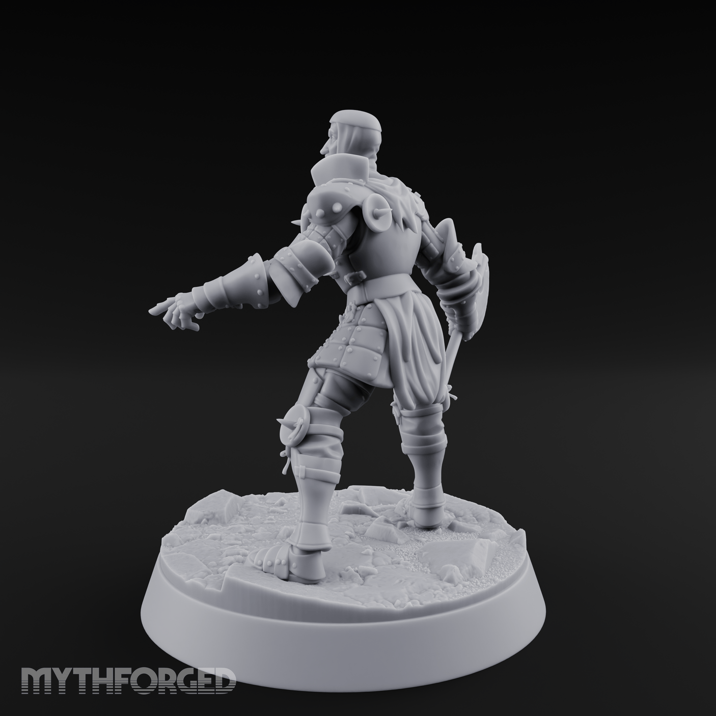 Legs Spread Battle Ready Human Warrior Miniature for Dungeons and Dragons, Pathfinder or other TTRPGs