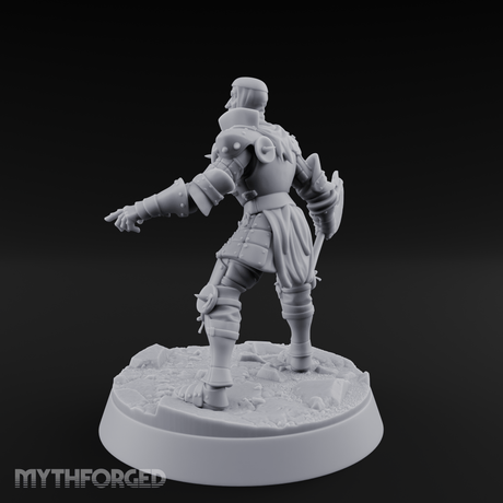 Legs Spread Battle Ready Human Warrior Miniature for Dungeons and Dragons, Pathfinder or other TTRPGs