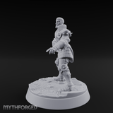 Legs Spread Battle Ready Human Warrior Miniature for Dungeons and Dragons, Pathfinder or other TTRPGs