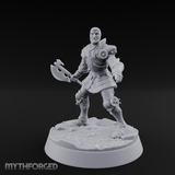 Legs Spread Battle Ready Human Warrior Miniature for Dungeons and Dragons, Pathfinder or other TTRPGs