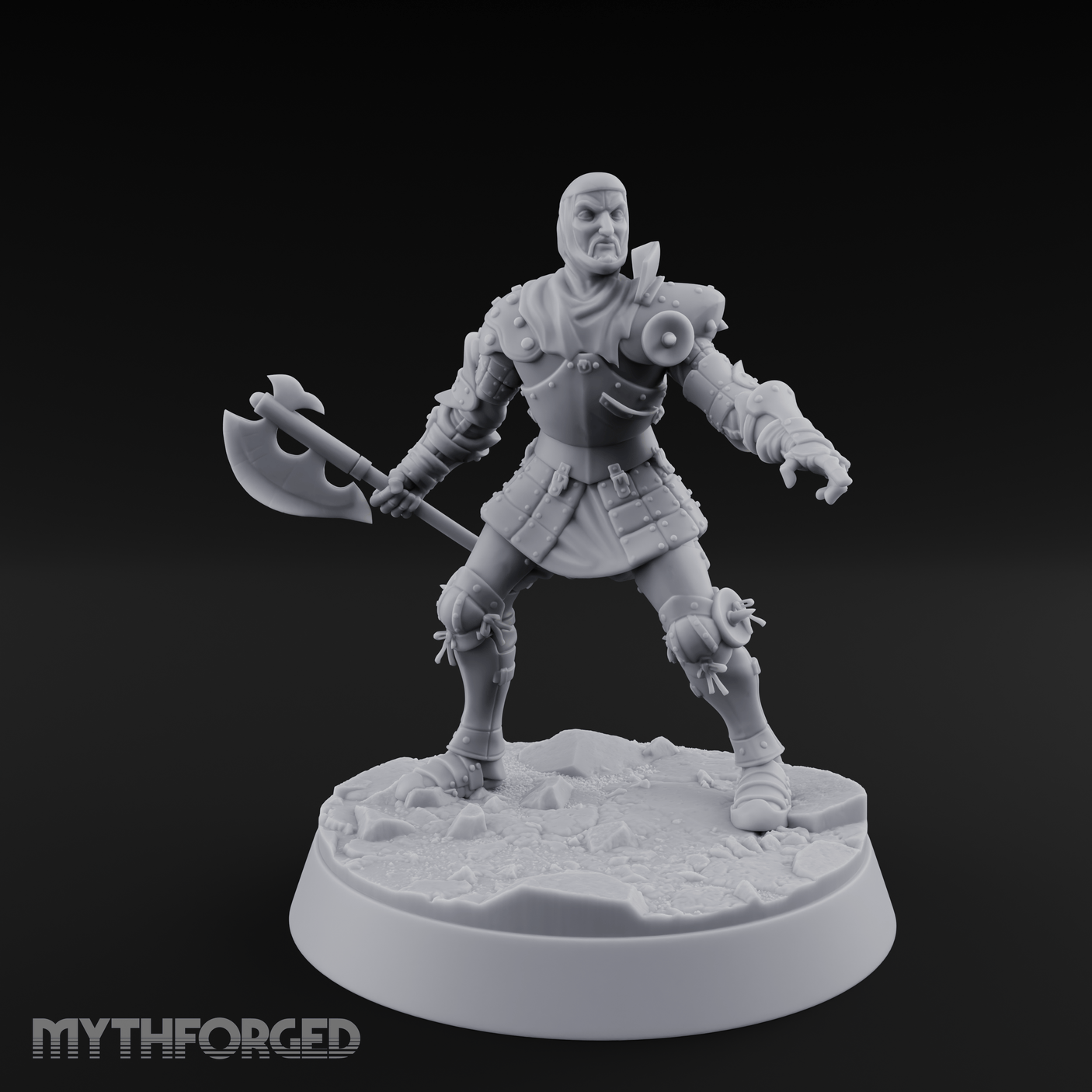 Legs Spread Battle Ready Human Warrior Miniature for Dungeons and Dragons, Pathfinder or other TTRPGs