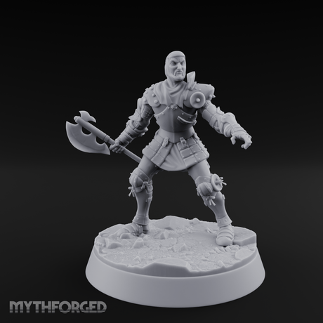 Legs Spread Battle Ready Human Warrior Miniature for Dungeons and Dragons, Pathfinder or other TTRPGs