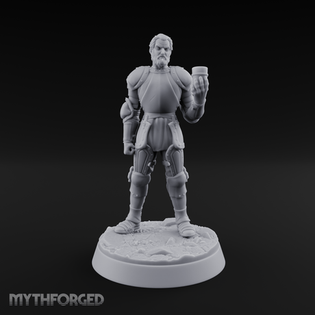 Toasting with Booze Human Fighter Miniature for Dungeons and Dragons, Pathfinder or other TTRPGs