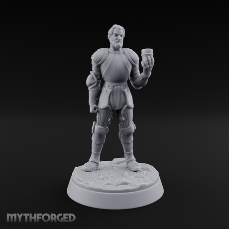 Toasting with Booze Human Fighter Miniature for Dungeons and Dragons, Pathfinder or other TTRPGs