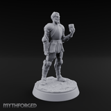 Toasting with Booze Human Fighter Miniature for Dungeons and Dragons, Pathfinder or other TTRPGs