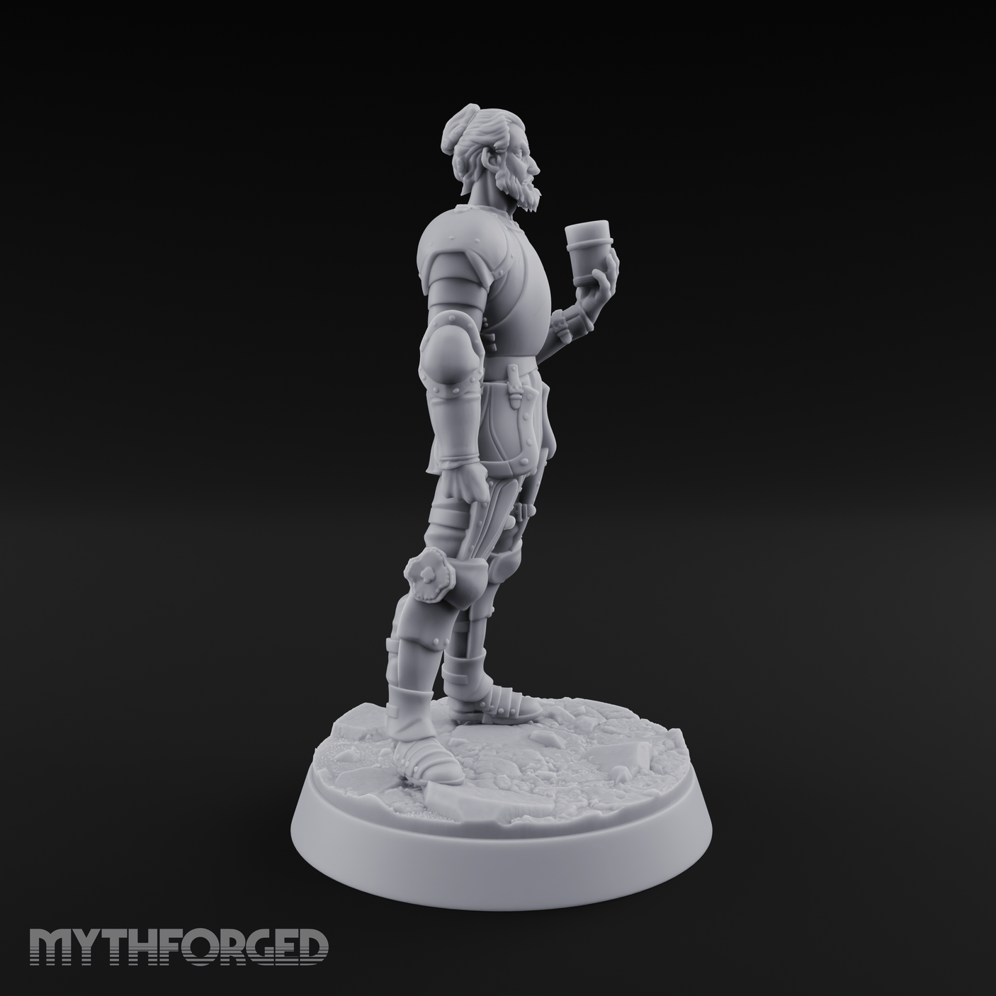 Toasting with Booze Human Fighter Miniature for Dungeons and Dragons, Pathfinder or other TTRPGs
