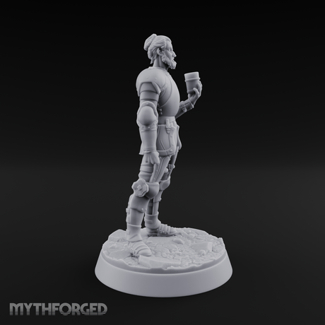 Toasting with Booze Human Fighter Miniature for Dungeons and Dragons, Pathfinder or other TTRPGs