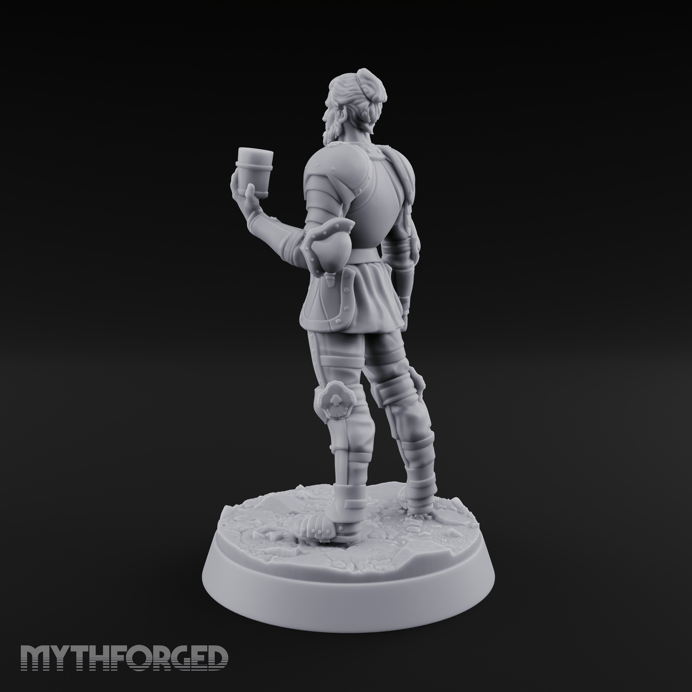 Toasting with Booze Human Fighter Miniature for Dungeons and Dragons, Pathfinder or other TTRPGs