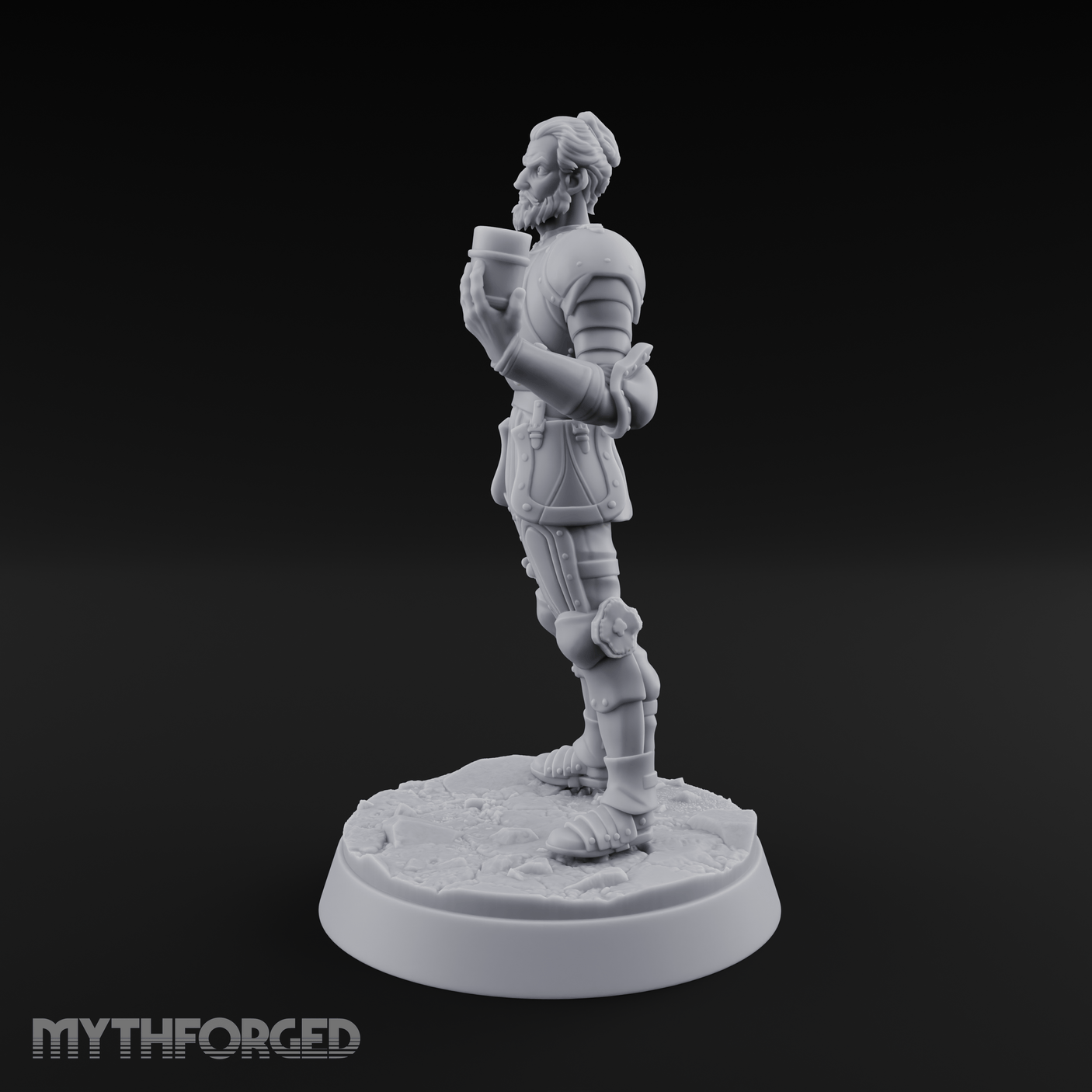 Toasting with Booze Human Fighter Miniature for Dungeons and Dragons, Pathfinder or other TTRPGs