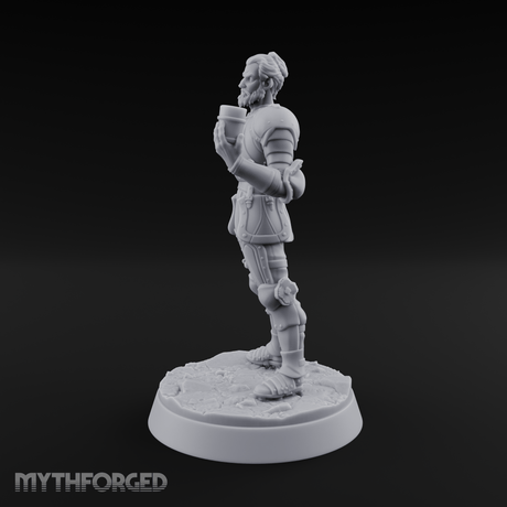 Toasting with Booze Human Fighter Miniature for Dungeons and Dragons, Pathfinder or other TTRPGs