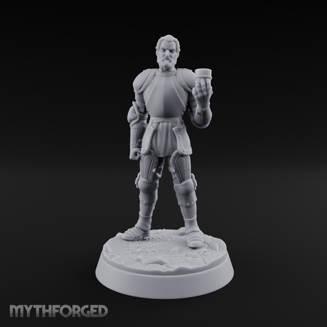 Toasting with Booze Human Fighter Miniature for Dungeons and Dragons, Pathfinder or other TTRPGs