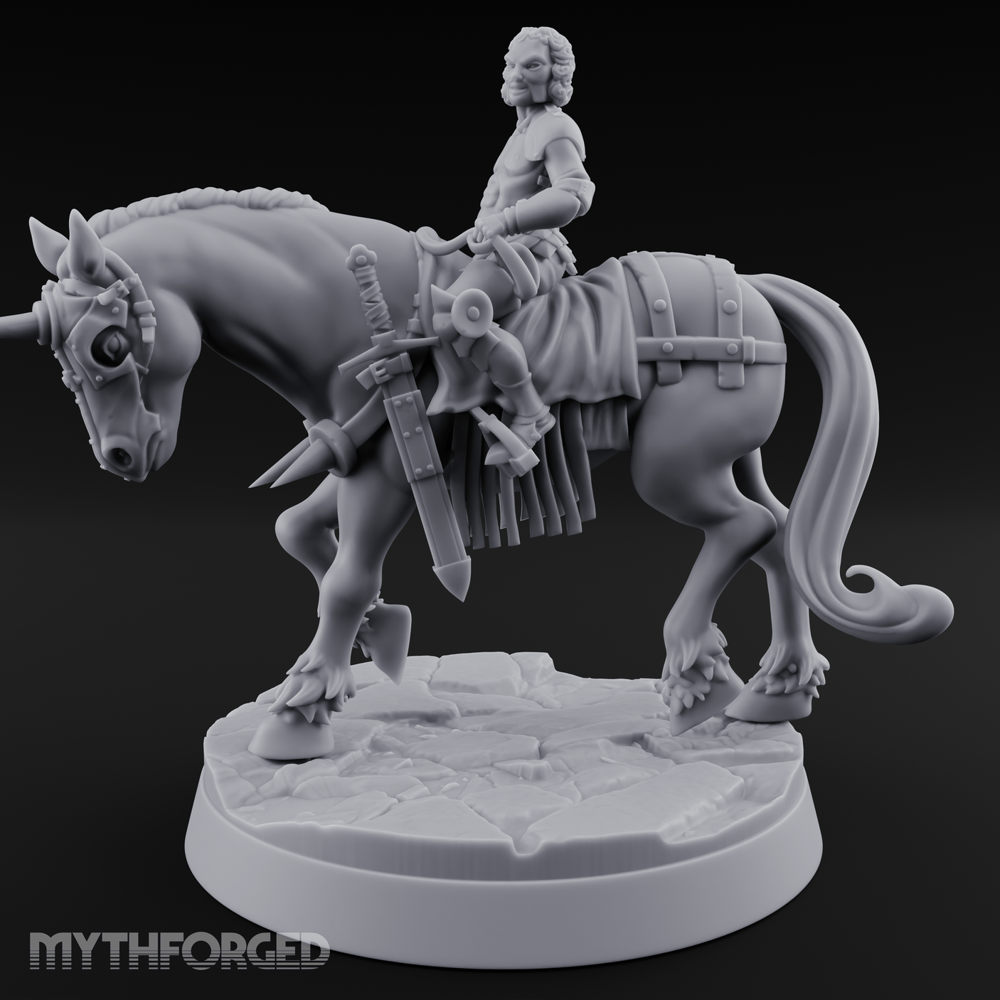 Regal Rider Commanding Noble Miniature for Dungeons and Dragons, Pathfinder or other TTRPGs