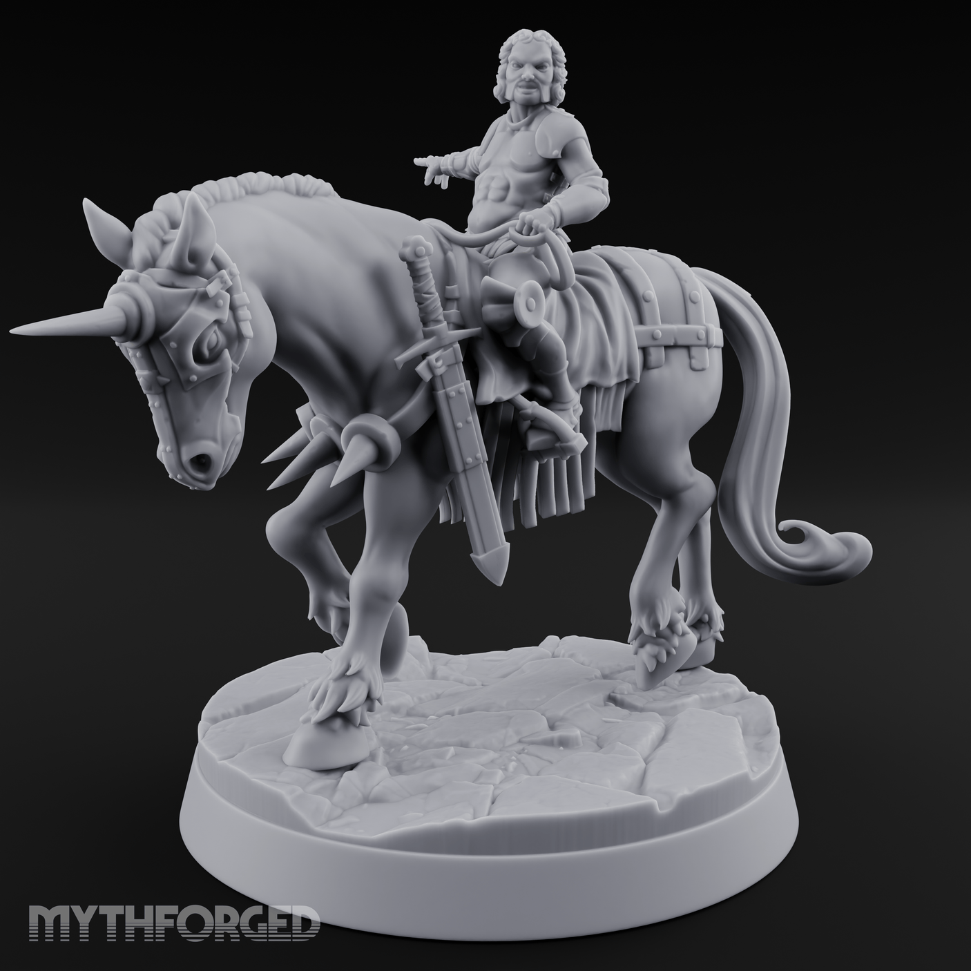 Regal Rider Commanding Noble Miniature for Dungeons and Dragons, Pathfinder or other TTRPGs