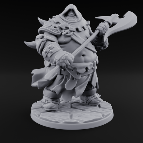 Belly Out Chopping Human Executioner Miniature for Dungeons and Dragons, Pathfinder or other TTRPGs