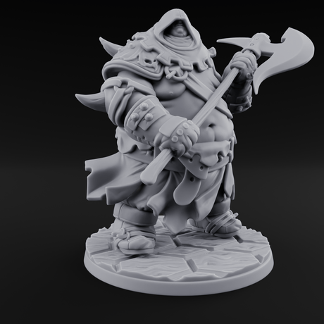Belly Out Chopping Human Executioner Miniature for Dungeons and Dragons, Pathfinder or other TTRPGs