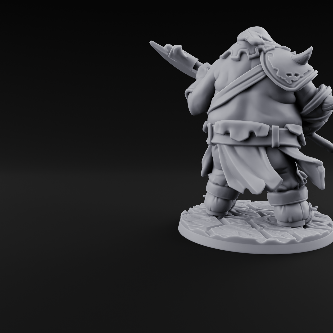 Belly Out Chopping Human Executioner Miniature for Dungeons and Dragons, Pathfinder or other TTRPGs