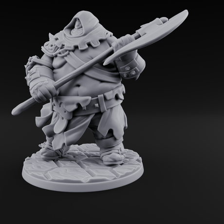 Belly Out Chopping Human Executioner Miniature for Dungeons and Dragons, Pathfinder or other TTRPGs
