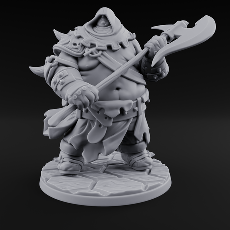Belly Out Chopping Human Executioner Miniature for Dungeons and Dragons, Pathfinder or other TTRPGs