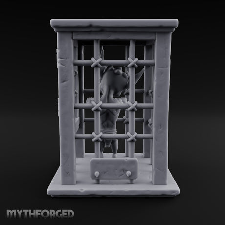 Bars Won't Stop the Snarl Wooden Goblin Prison Cage