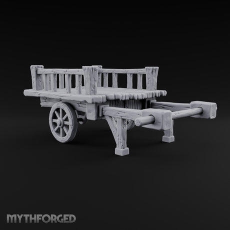 Shafts Down, Cages Pending Wooden Pet Vendor Cart