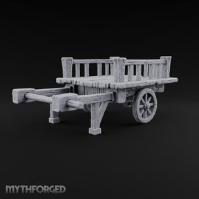 Shafts Down, Cages Pending Wooden Pet Vendor Cart