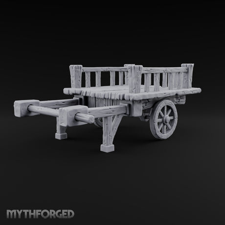 Shafts Down, Cages Pending Wooden Pet Vendor Cart