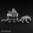 Spiny Beast Draws the Shop Creature-Drawn Wooden Vendor Wagon